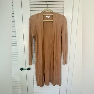 Time and Tru Camel Ribbed Cardigan